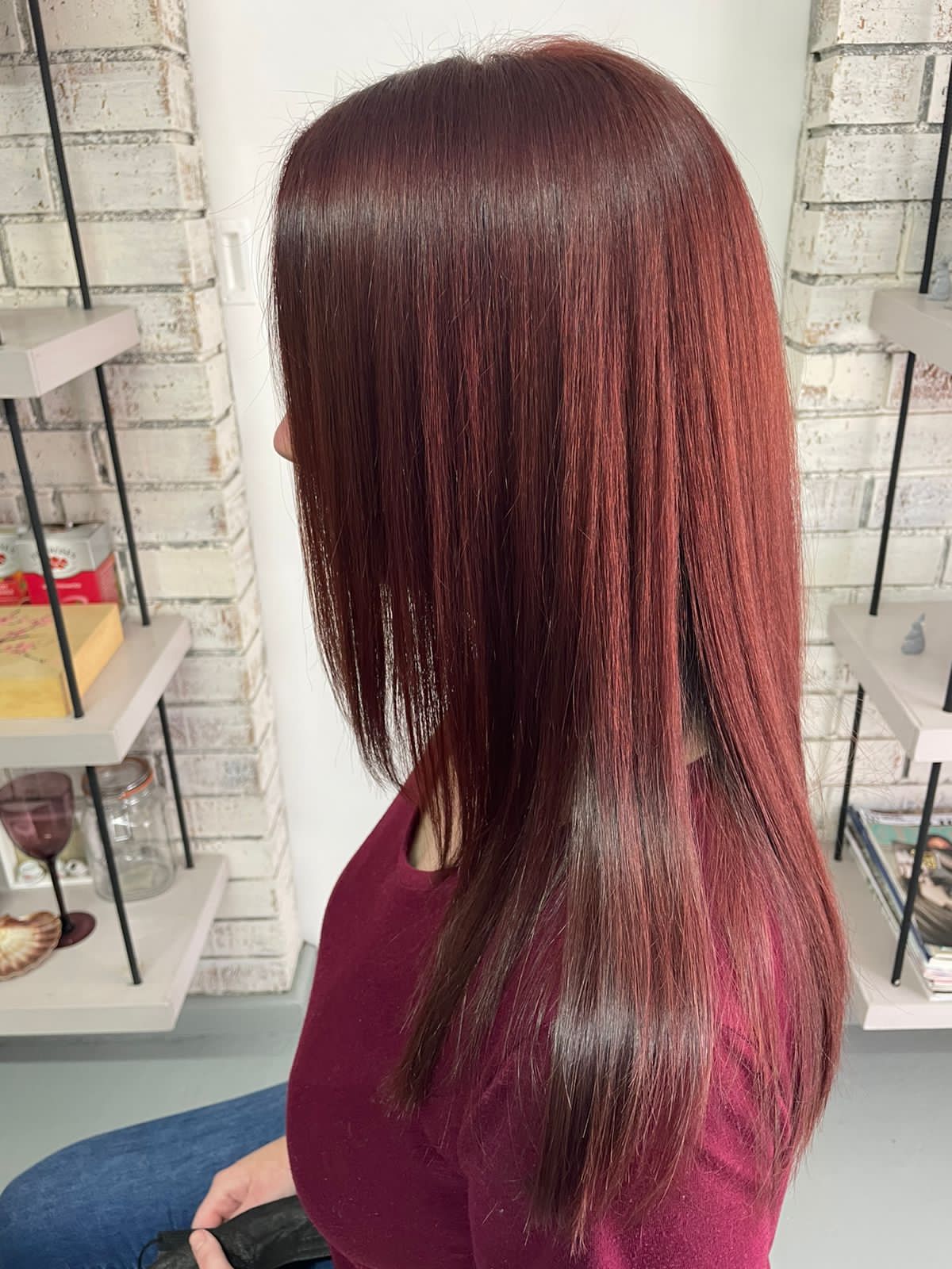 Rich red colour transformation after, hair salon Pinelands
