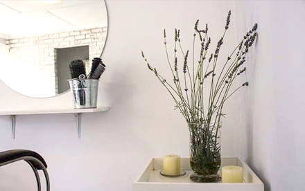Lavender and candles in the Kiss & Tell studio